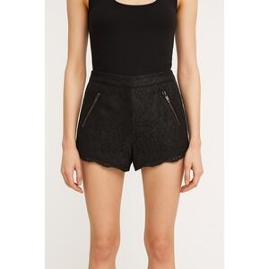 H&M Divided Black Lace Shorts‎ Zipper Pockets Size US 4